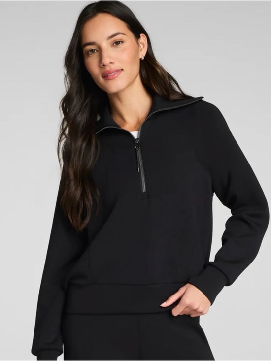 SPANX Tops - SPANX Black Half-Zip Pullover Sweatshirt